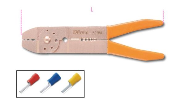 Beta Tools 1602BA Spark-Proof Crimping Pliers for Insulated Terminals 016020801