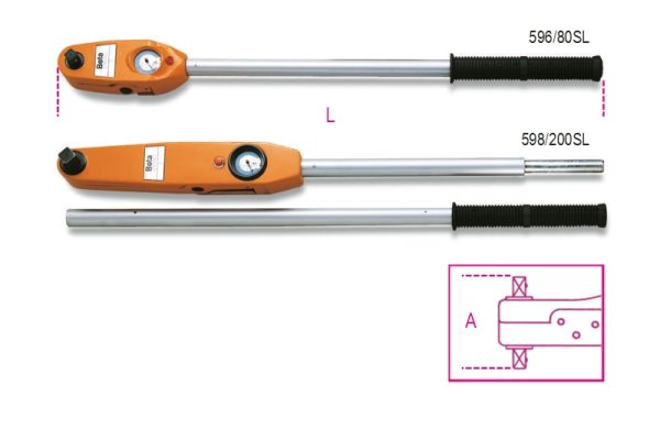 Beta Tools 596/200SL Direct Read Torque Wrench (RH/LH) 1" D 200-2000Nm 005980022