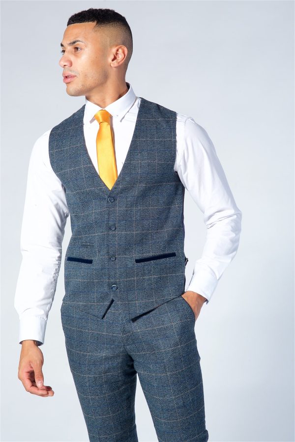 Marc Darcy Scott Blue Waistcoat