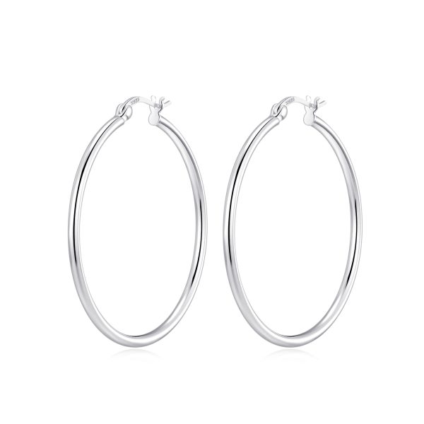 Sterling Silver 40mm Hoop Earrings