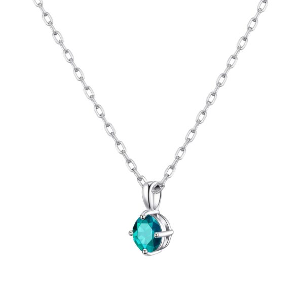 Sterling Silver Blue Necklace Created with Zircondia® Crystals