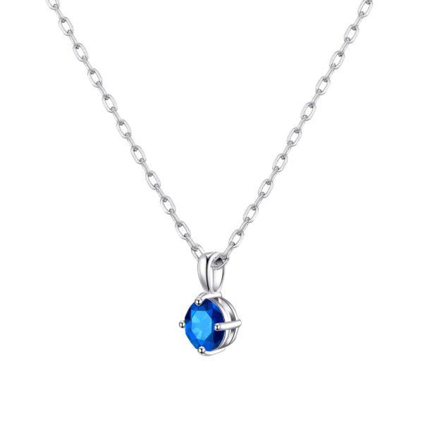 Sterling Silver Dark Blue Necklace Created with Zircondia® Crystals