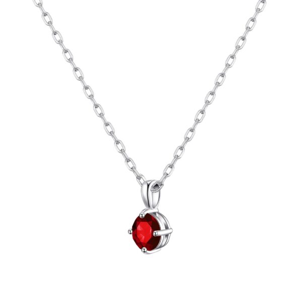 Sterling Silver Dark Red Necklace Created with Zircondia® Crystals