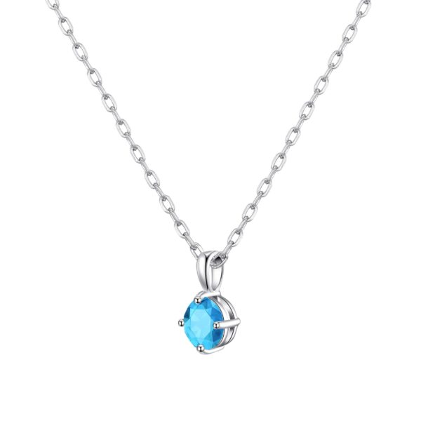 Sterling Silver Light Blue Necklace Created with Zircondia® Crystals