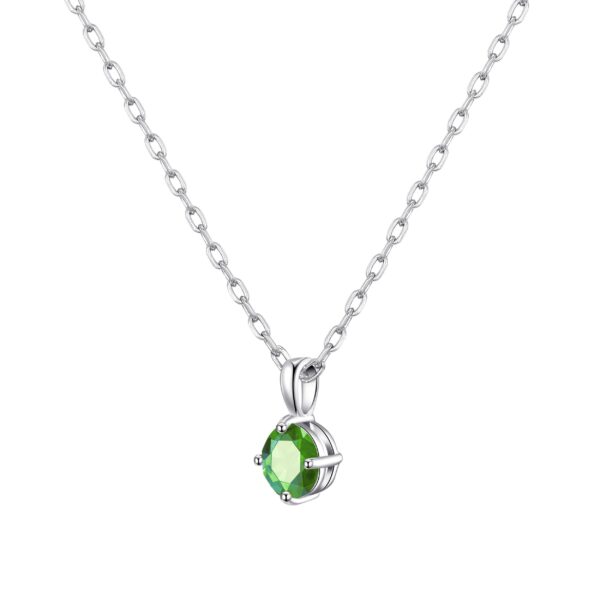 Sterling Silver Light Green Necklace Created with Zircondia® Crystals