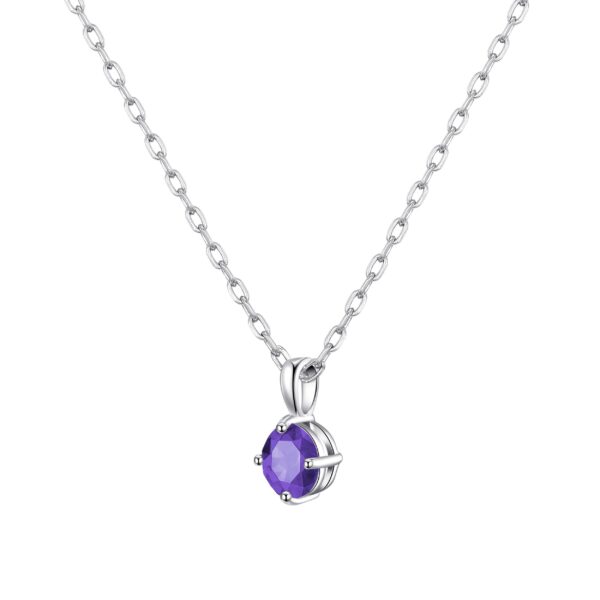 Sterling Silver Light Purple Necklace Created with Zircondia® Crystals