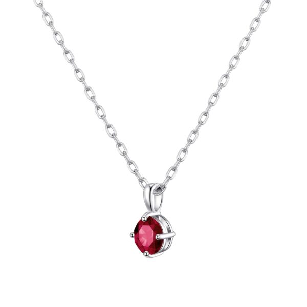 Sterling Silver Red Necklace Created with Zircondia® Crystals