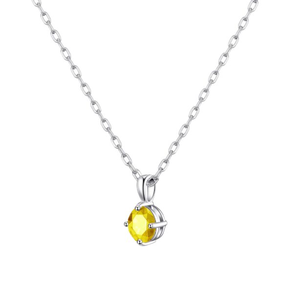 Sterling Silver Yellow Necklace Created with Zircondia® Crystals