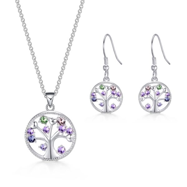 2pc Chakra Tree of Life Set Created with Zircondia® Crystals