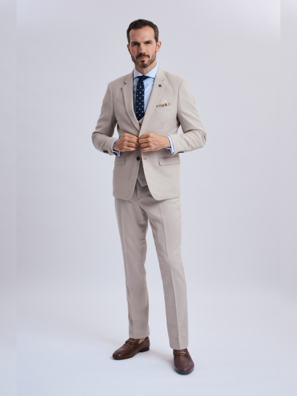 HM5 Stone Tailored Three Piece Suit