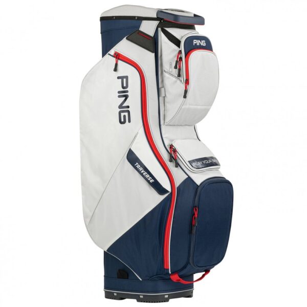 Ping Traverse Cart Golf Bag - Plat/Navy/Red