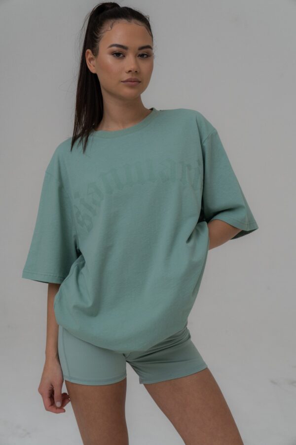 Sian Marie Womens Oversized T-Shirt, Mint (Size XS) 72% Cotton, 28% Polyester