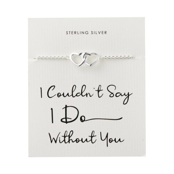 Sterling Silver I Couldn't Say I Do Without You Heart Link Bracelet