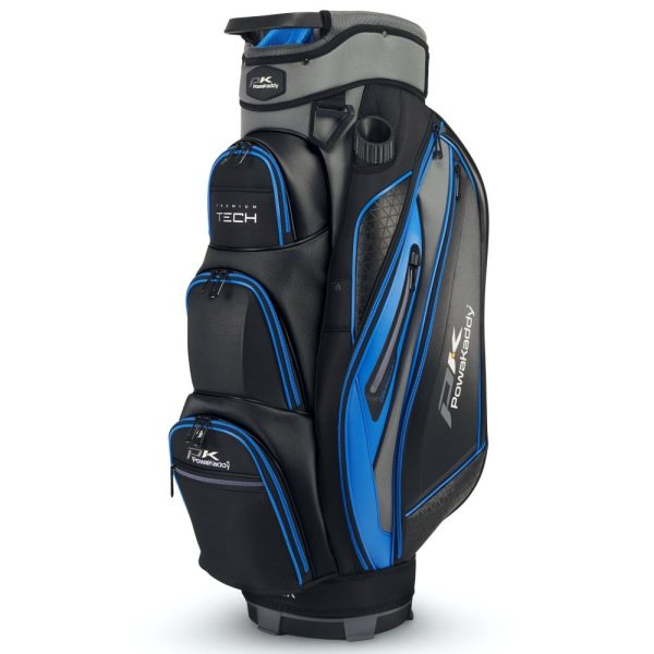 Powakaddy 2024 Prem-Tech Bag - Gun Metal/Blue Golf Bag