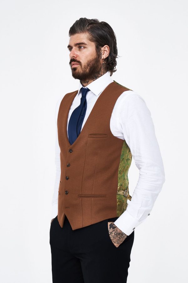 Kelvin - Tan Single Breasted Waistcoat