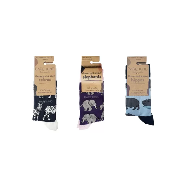 African Safari 3 Pack Bamboo Sock Set | UK Adult 4-7