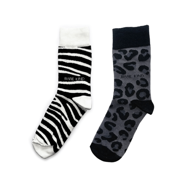 Animal Print 2 Pack Bamboo Sock Set | UK Adult 7-11