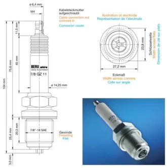 Beru Industrial Spark Plugs 7/8 GZ 11 - 7/8GZ-11 (000400505) Z180 ** PLEASE CONTACT US FOR A QUOTE **