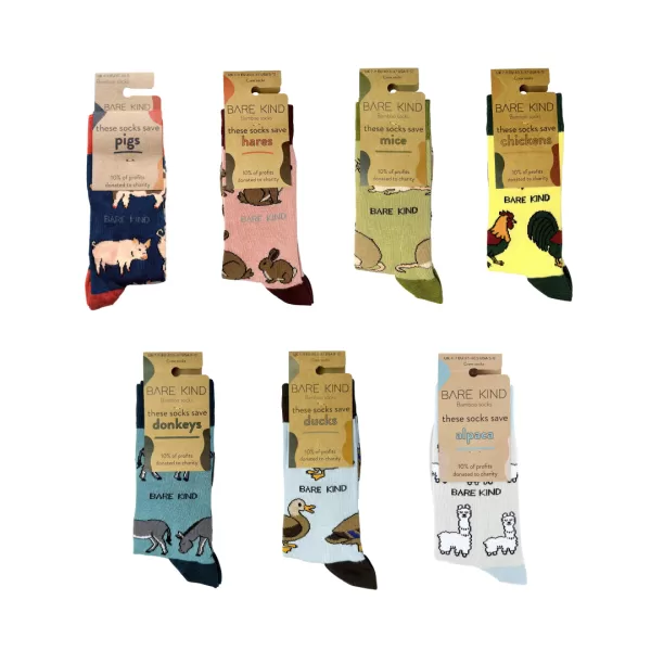 Farm 7 Pack Bamboo Sock Set | UK Adult 4-7