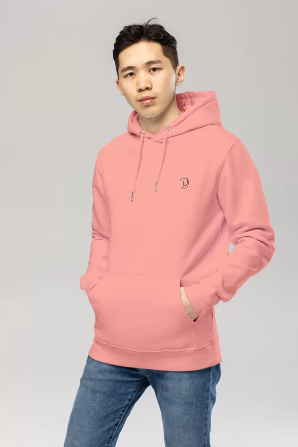 Pitod Embroidered Logo Hoodie Canyon Pink S Hoodie Tops Unisex Genderless Sustainable