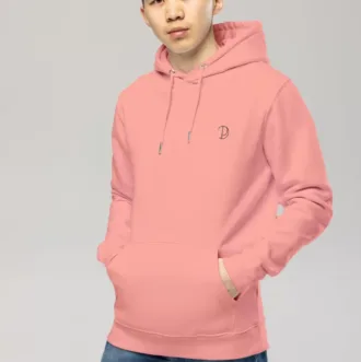 Pitod Embroidered Logo Hoodie Canyon Pink S Hoodie Tops Unisex Genderless Sustainable