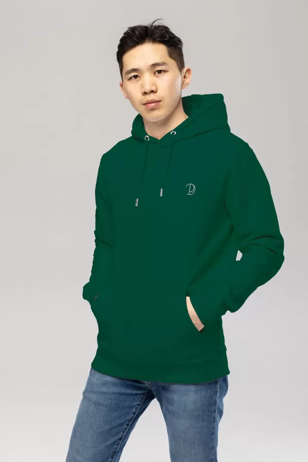 Pitod Embroidered Logo Hoodie Glazed Green X-Small Hoodie Tops Unisex Genderless Sustainable