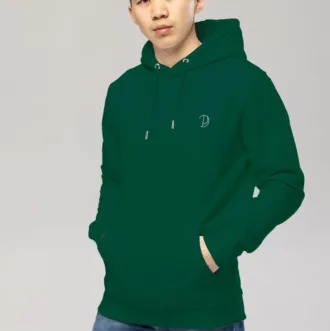 Pitod Embroidered Logo Hoodie Glazed Green X-Small Hoodie Tops Unisex Genderless Sustainable