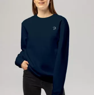 Pitod Embroidered Logo Sweatshirt Navy S Sweatshirt Tops Unisex Genderless Sustainable