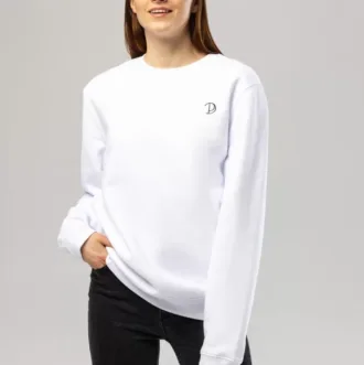 Pitod Embroidered Logo Sweatshirt White S Sweatshirt Tops Unisex Genderless Sustainable