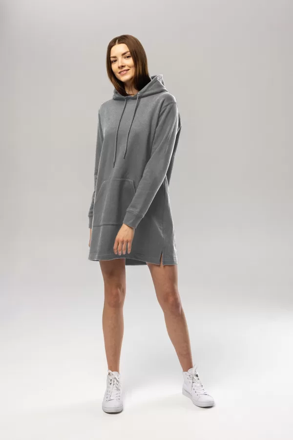 Pitod Pitod Hoodie Dress Heather Grey XS Hoodie Dress Dresses Unisex Genderless Sustainable