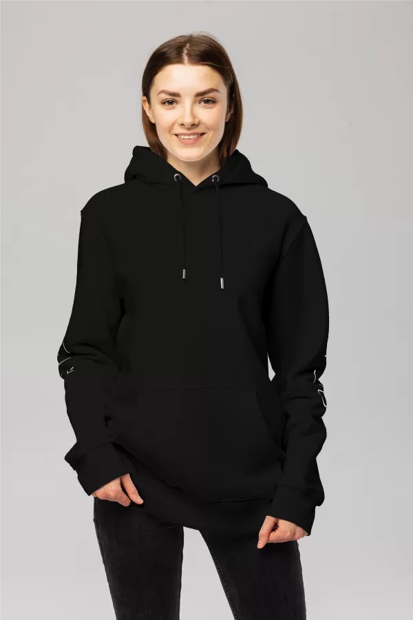 Pitod Pitod Sleeve Hoodie Black S Hoodie Tops Unisex Genderless Sustainable