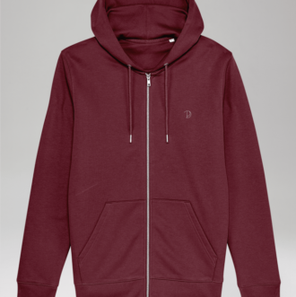 Pitod Printed P Zip-Up Hoodie Burgundy XXS Hoodies Tops Unisex Genderless Sustainable