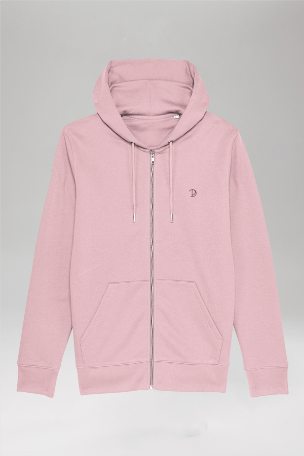 Pitod Printed P Zip-Up Hoodie Cotton Pink XXS Hoodies Tops Unisex Genderless Sustainable