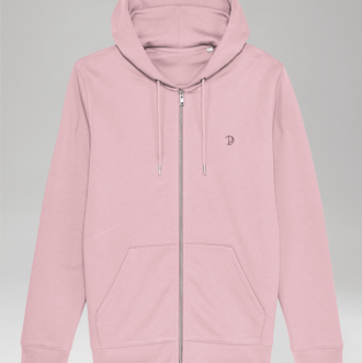 Pitod Printed P Zip-Up Hoodie Cotton Pink XXS Hoodies Tops Unisex Genderless Sustainable