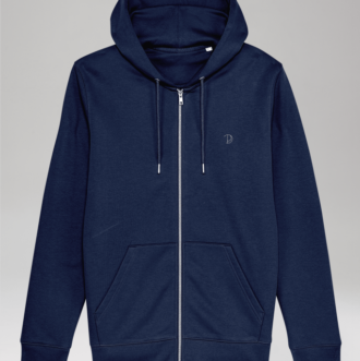 Pitod Printed P Zip-Up Hoodie French Navy XXS Hoodies Tops Unisex Genderless Sustainable