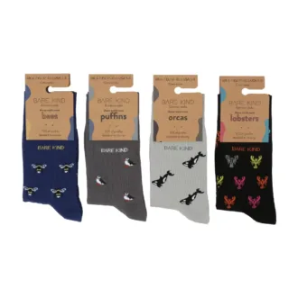 Small Motif 4 Pack Bamboo Sock Set | UK Adult 4-7