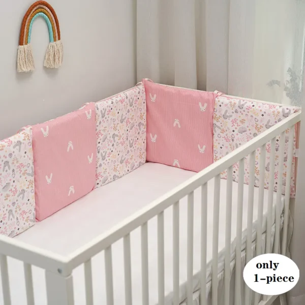 1 piece 100 Cotton Baby Crib Bumpers Removable Guard Rail Padded Circumference Bed Protection Safety Bed Side Rail Guard Protector