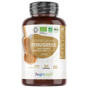 100 Organic Fenugreek 1500mg 180 Capsules 3 Month Supply High Strength Fenugreek Seeds Powdered Capsules