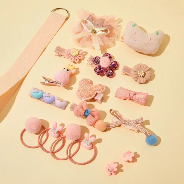 18pcsset Multi style Hair Accessory Sets for Girls The opening direction of the clip is random