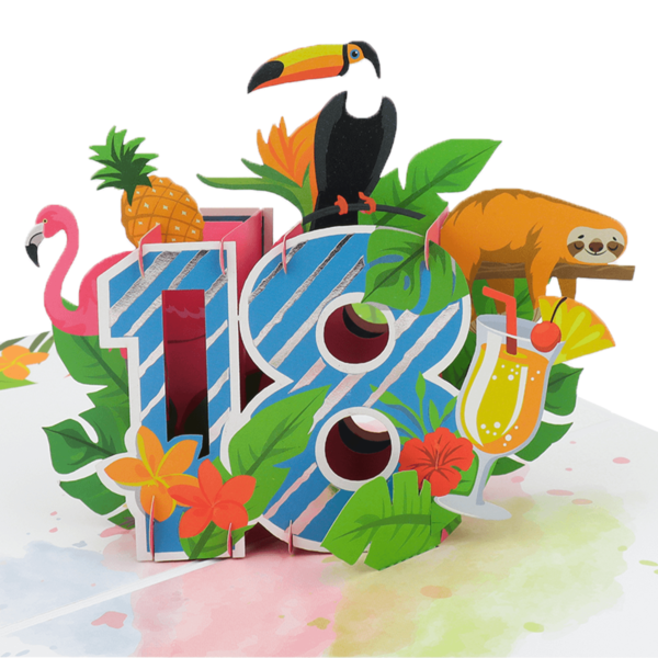 18th Birthday Tropical Pop Up Card