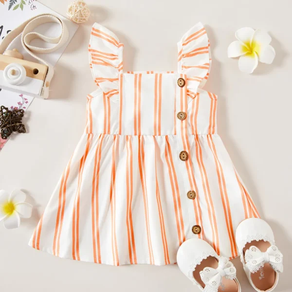 1pc Baby Girl Sleeveless Floral casual Dress