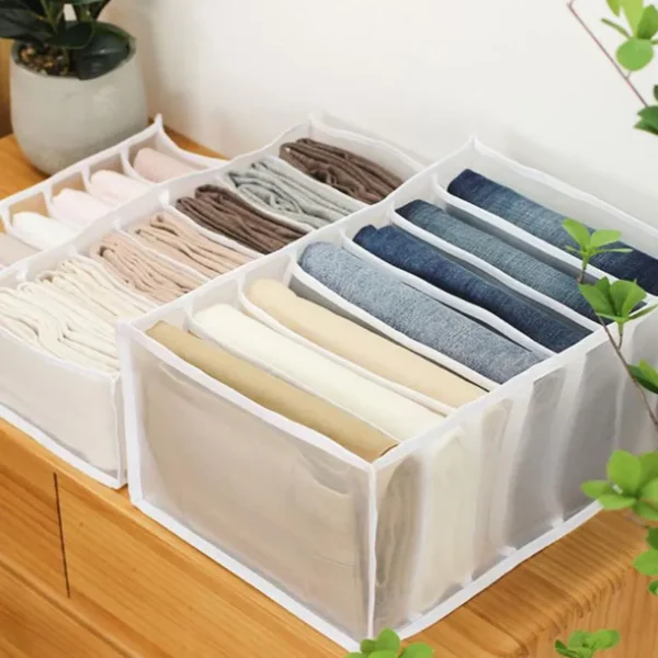 1pc3pcs Foldable Drawer Organizers Mesh Divider Organizers Collapsible Closet Clothes Organizer Storage Box for Jeans T shirt Socks Leggings