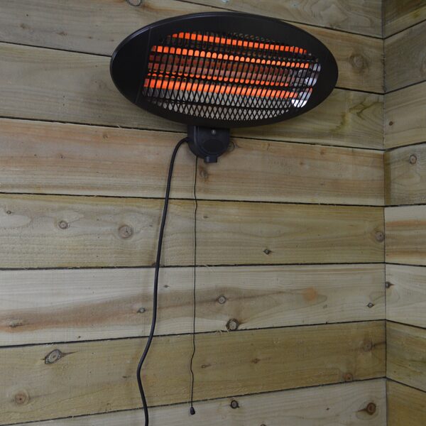 2000w Wall Mounted Black Electric Outdoor Garden Patio Heater with 3 Settings