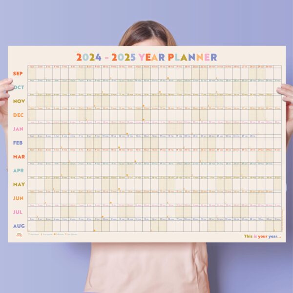 2024 2025 Academic Year Wall Planner | Landscape | Your Year in Pastels