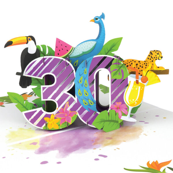 30th Birthday Tropical Pop Up Card