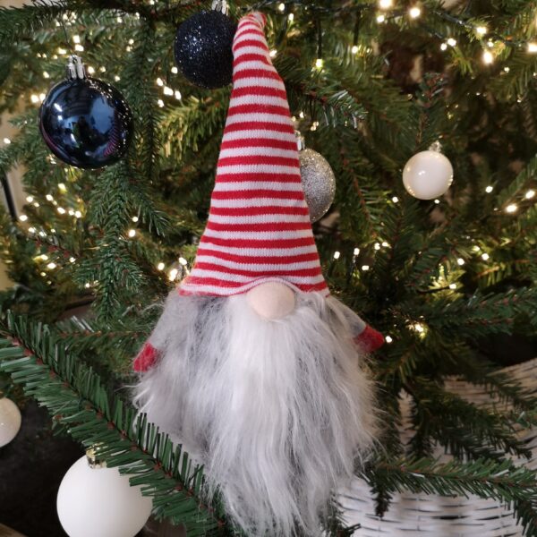 34cm Cuddly Santa Gonk Indoor Christmas Decoration Stripey Hat