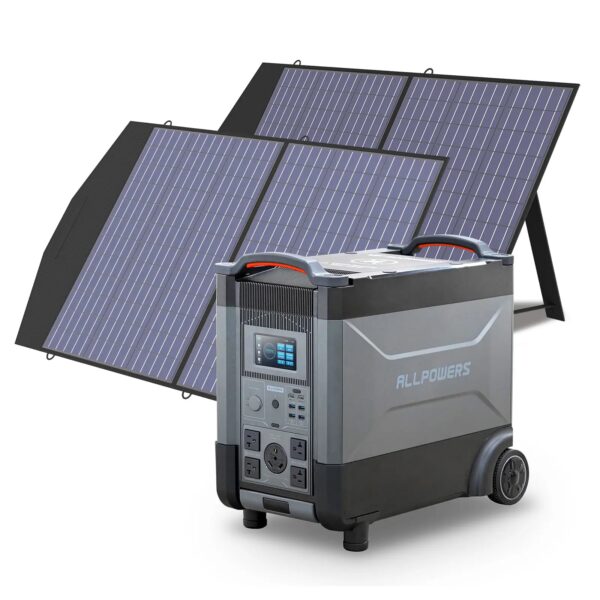 4000W Portable Power Station 4000W 3600Wh Solar Generator with 2PCS 100W Solar Panels SP027