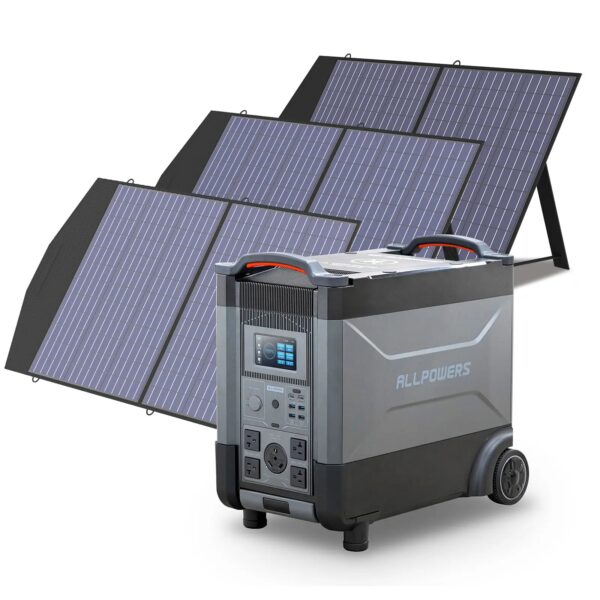 4000W Portable Solar Generator Portable Power Station and 3PCS 100W Solar Panels SP027