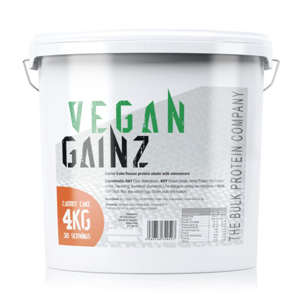 4kg Vegan Mass Gainer Protein Powder Carrot Cake Plant Based Weight Gainer The Bulk Protein Company Vegan Gainz