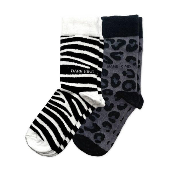 Animal Print 2 Pack Bamboo Sock Set | UK Adult 7 11